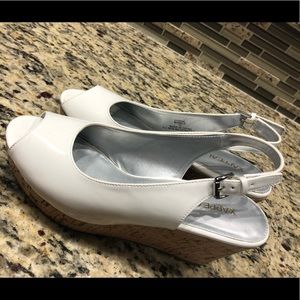 White wedge shoes
